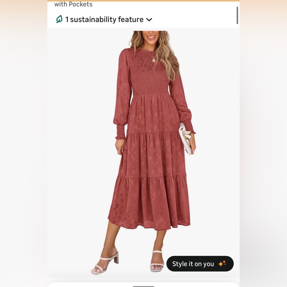 Elegant Rust Maxi Dress